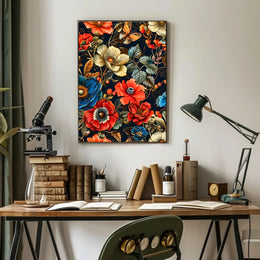 Intricate Floral Butterfly Art Print - Abstract or Artistic Poster