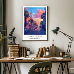 Charleston Street Scene: Vibrant Urban or Cityscape Poster