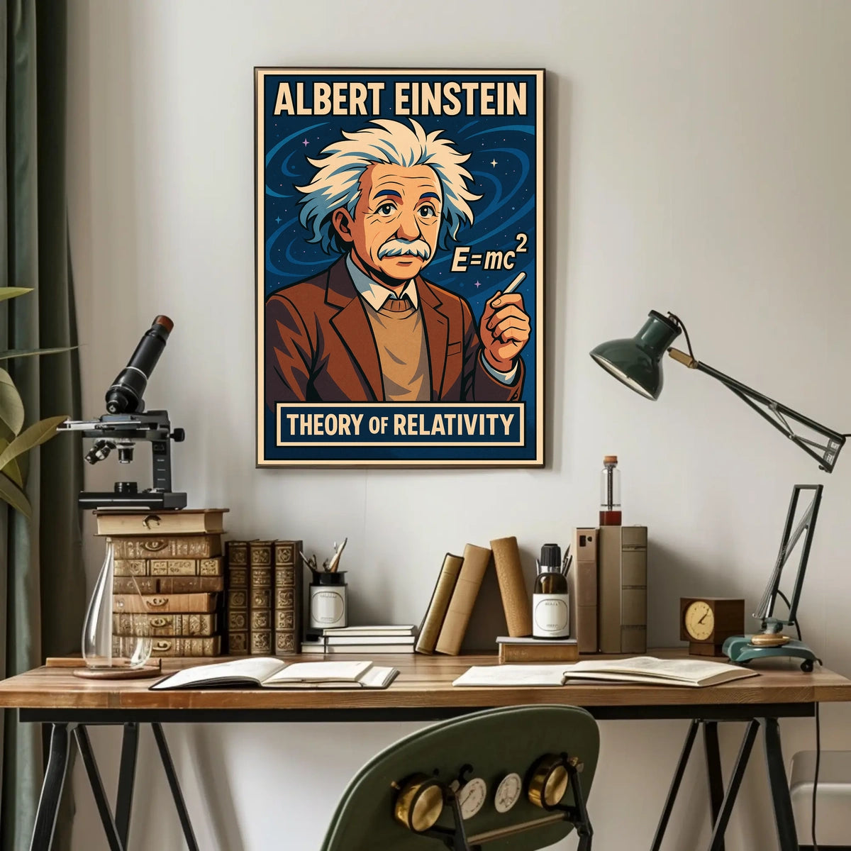 Albert Einstein Relativity Vintage Educational Poster