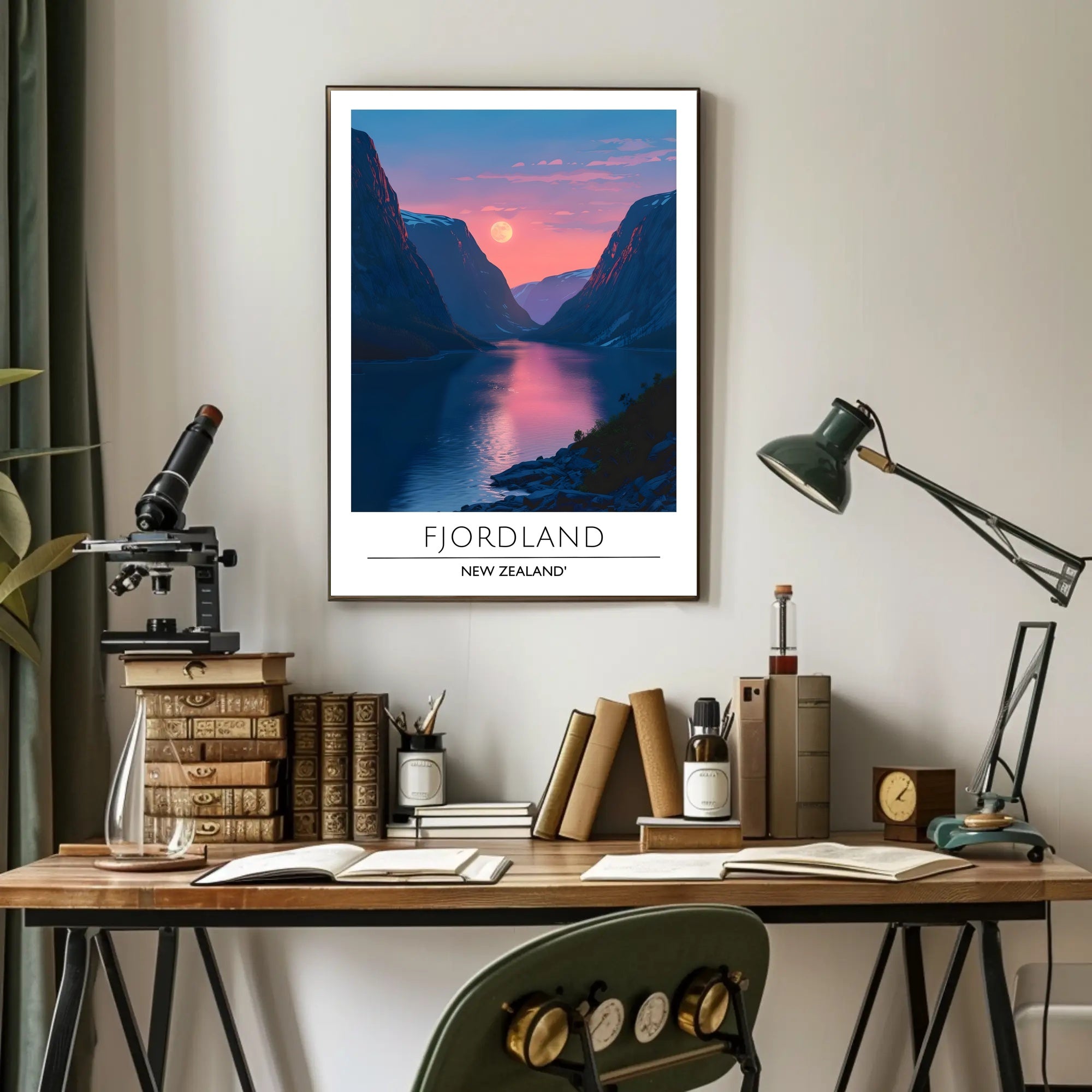 Fjordland Sunset Travel Poster