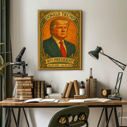 Trump Statesmanship Portrait Art Deco Patriotic Poster