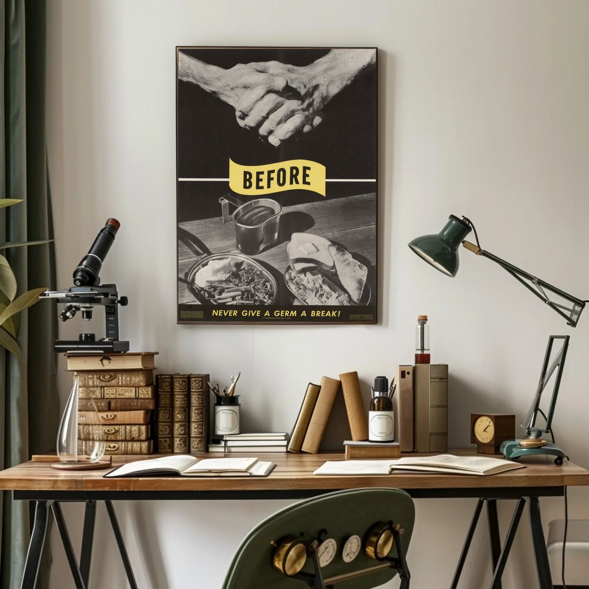 Hygiene Awareness Vintage WWII Propaganda Poster PosterGoat
