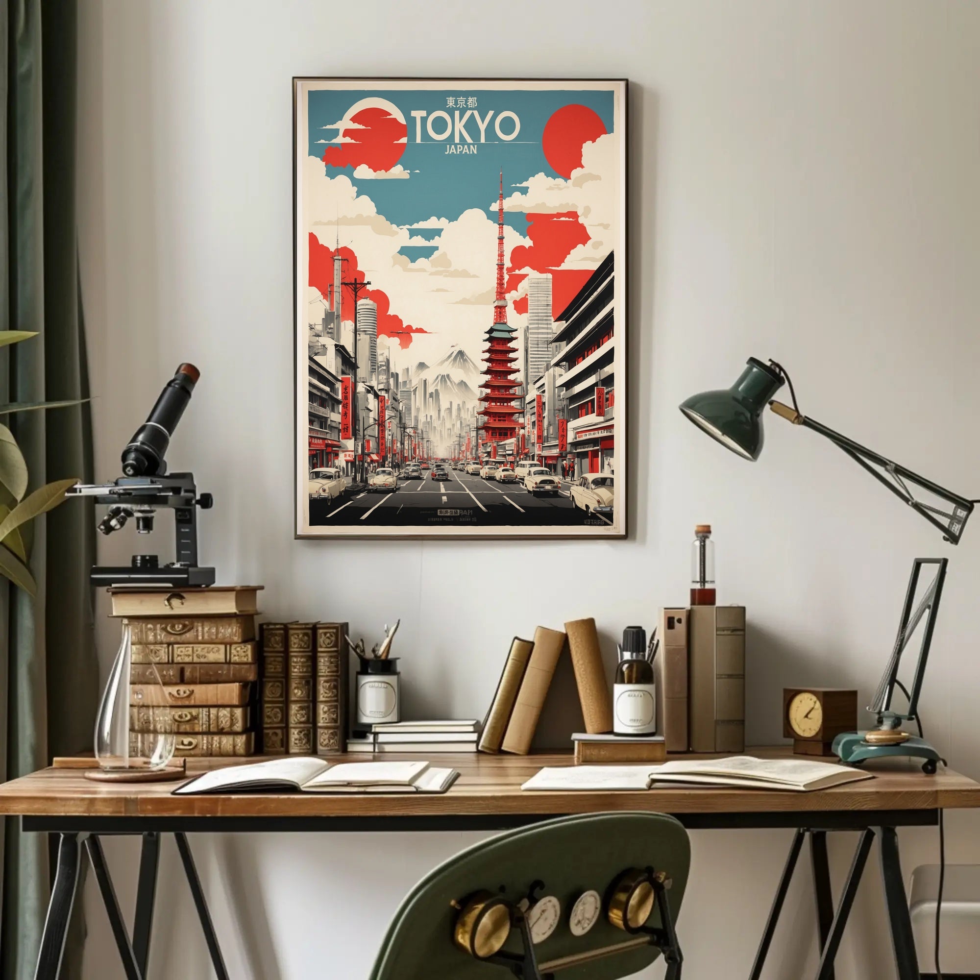 Tokyo Skyline Nostalgia Travel Poster