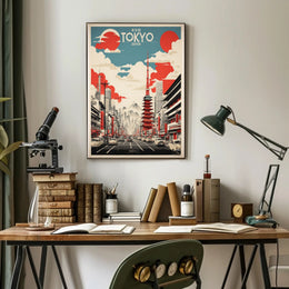 Tokyo Skyline Nostalgia Travel Poster