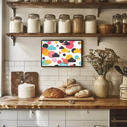 Vibrant Abstract Circles and Clouds Art Poster