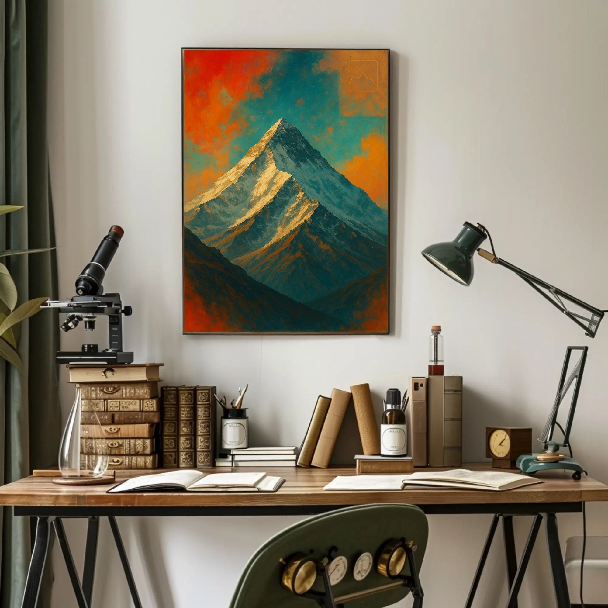 Majestic Mountain Peak Digital Artwork Poster