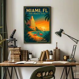 Miami Magic City Vintage Travel Poster