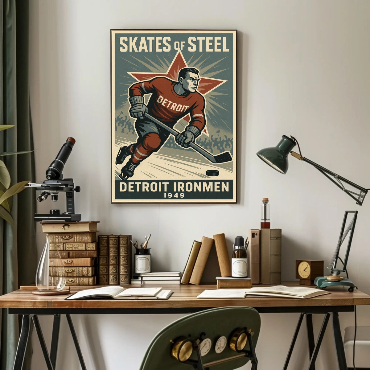 Skates of Steel Detroit Ironmen 1949 Poster
