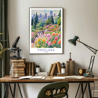 Portland in Bloom Poster PosterGoat