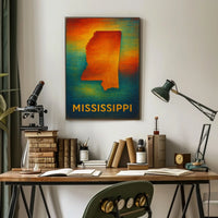 Mississippi State Art Scenic Wanderlust Poster