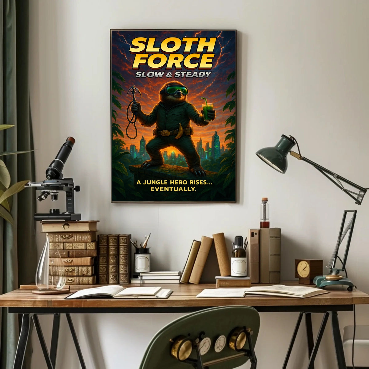 Sloth Force Slow Steady Poster