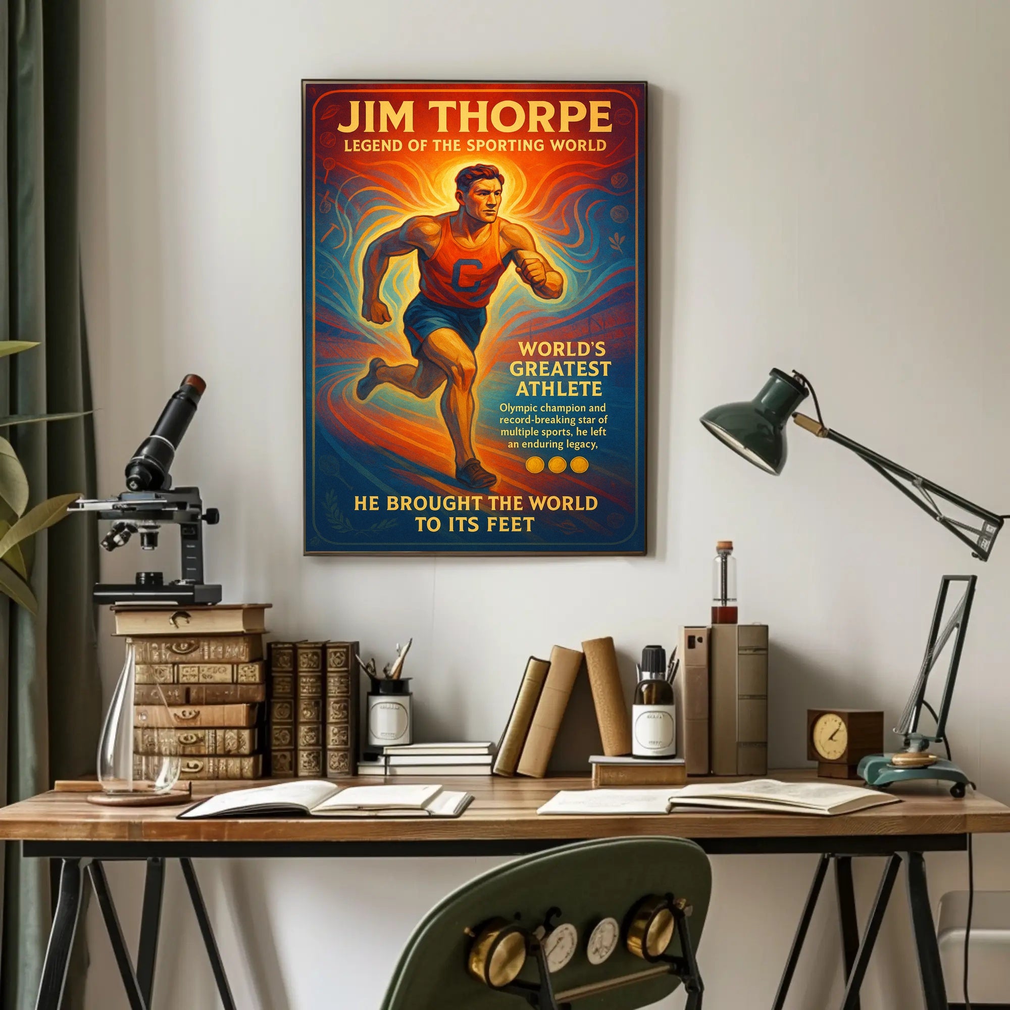Jim Thorpe Vintage Tribute Sports Poster