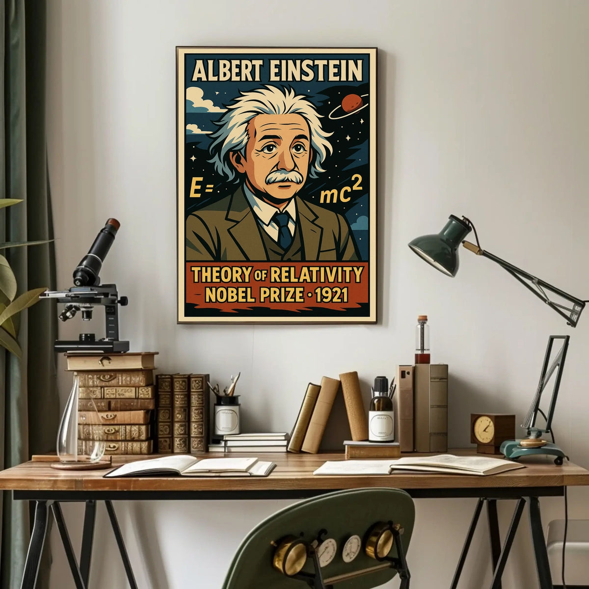EinsteinRelativityCosmology TheoryOfTime SpacetimeConcept Physics Poster