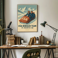 USA Bobsled Team St. Moritz 48 Poster