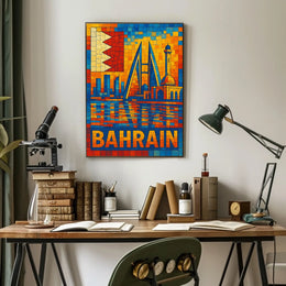 Bahrain Mosaic Art Poster