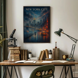 New York City Urban Nightscape Poster