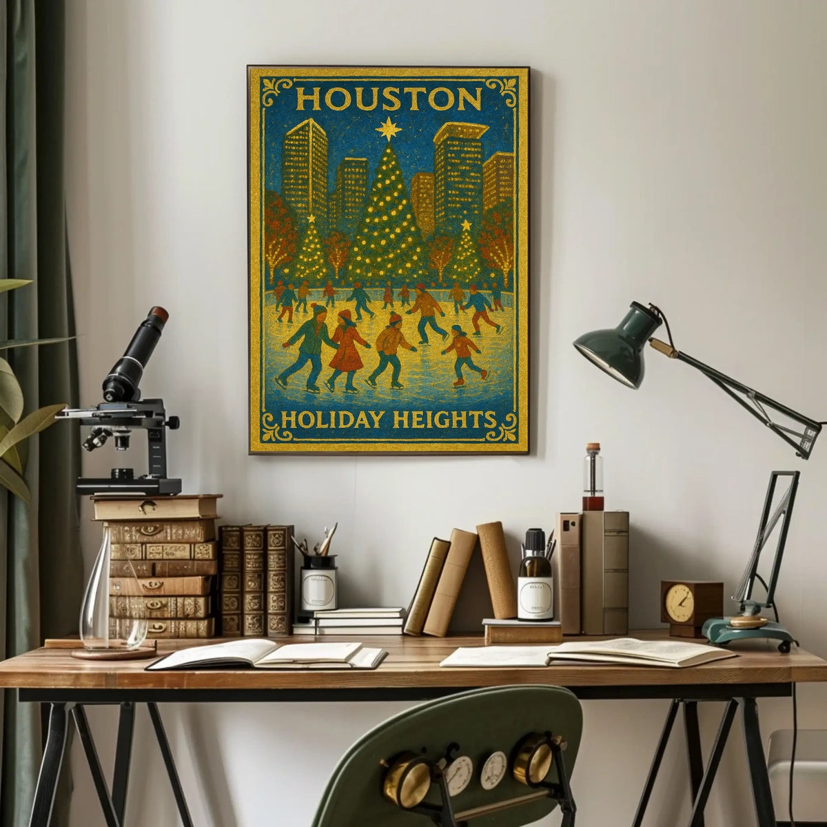 Houston Holiday Heights Poster