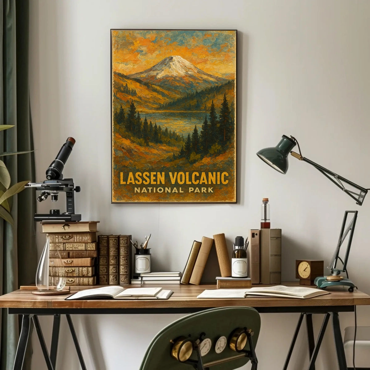 Lassen Volcanic National Park Vintage Traveler Poster
