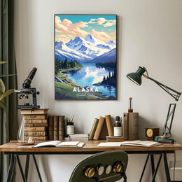 Alaskan Adventure: Vintage Scenic Travel Poster