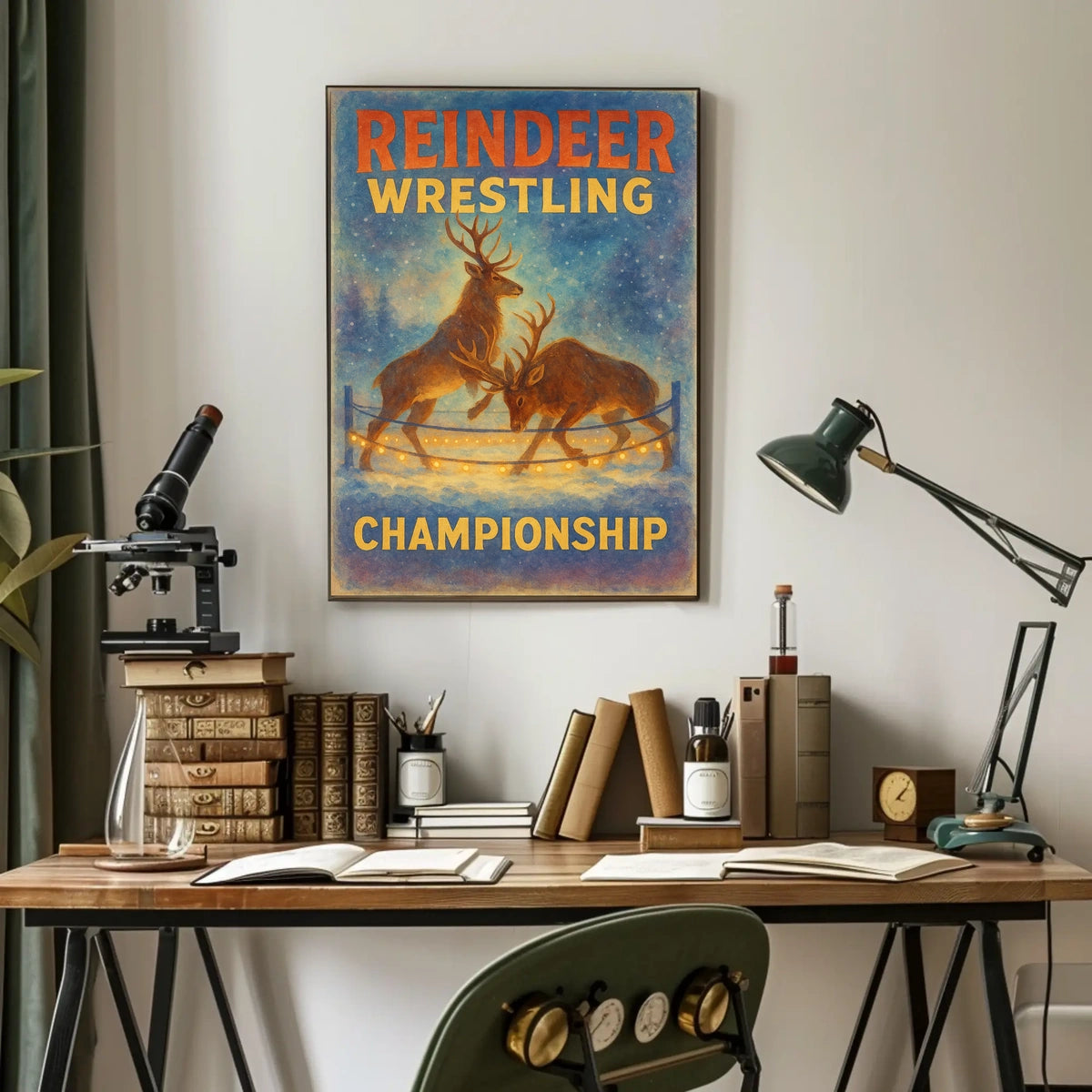 Reindeer Wrestling Championship: Enchanting Fantasy or Mythology Poster