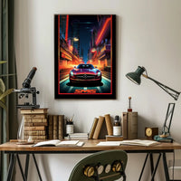 Neon Nights Drive Poster PosterGoat