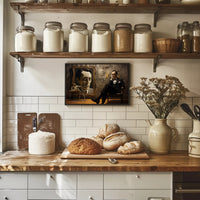 Introspective Vintage Scene in Dim Room Artistic Poster