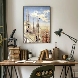 Gothic Architecture and Cityscape Poster PosterGoat