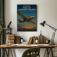 Chase YCG-14 Glider Aviation Vintage Engineering Poster