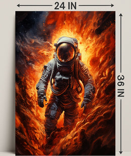 Astronaut In Flames Poster PosterGoat