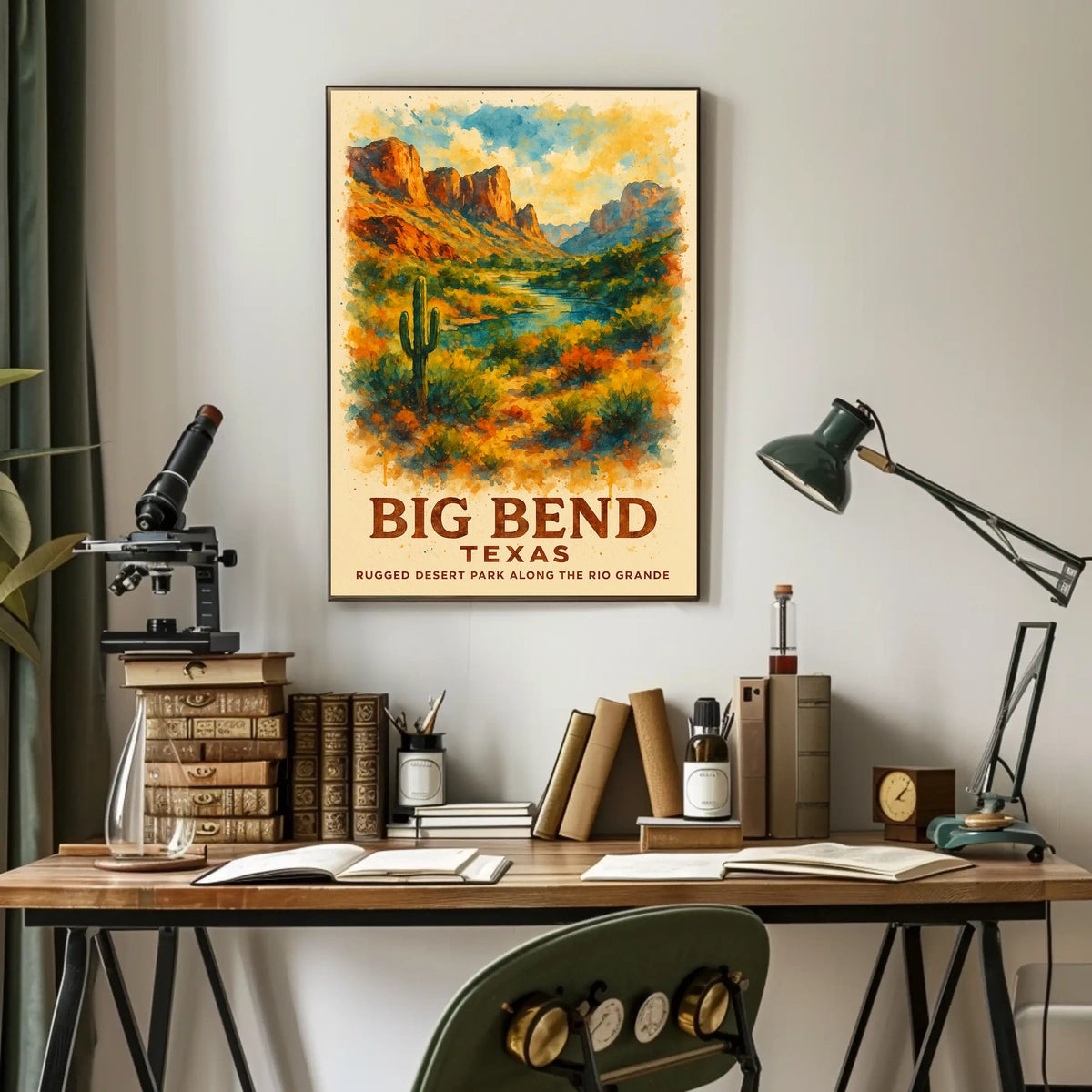 Big Bend National Park Watercolor Desert National Park Poster