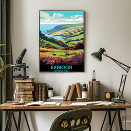 Exmoor National Park Scenic Travel Poster Print