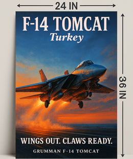 F-14 Tomcat Wings Out, Claws Ready Poster PosterGoat