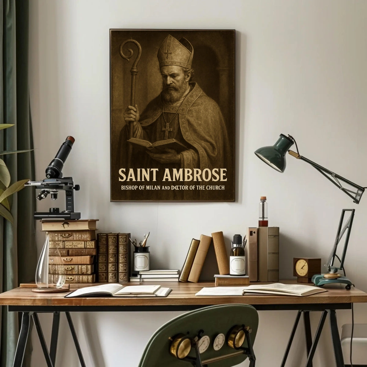 Saint Ambrose Bishop Of Milan Poster