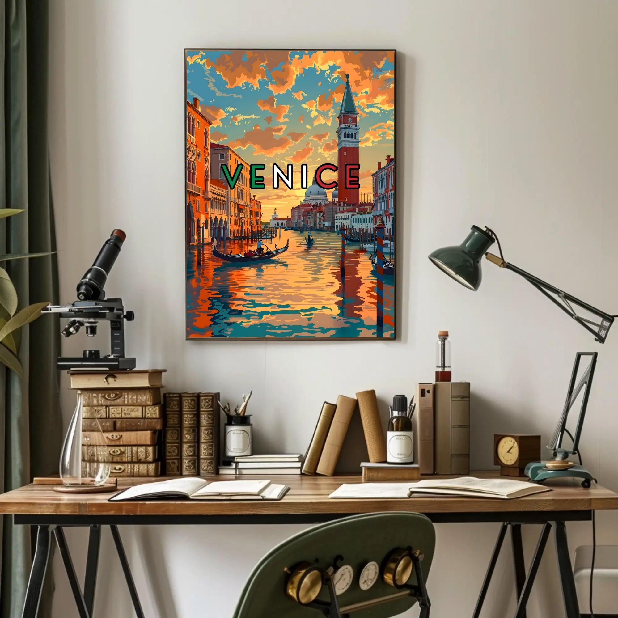 Venice Gondolas and Canals Travel Poster