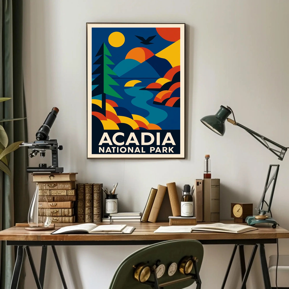 Acadia National Park Scenic Vintage Wanderlust Poster