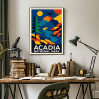 Acadia National Park Scenic Vintage Wanderlust Poster