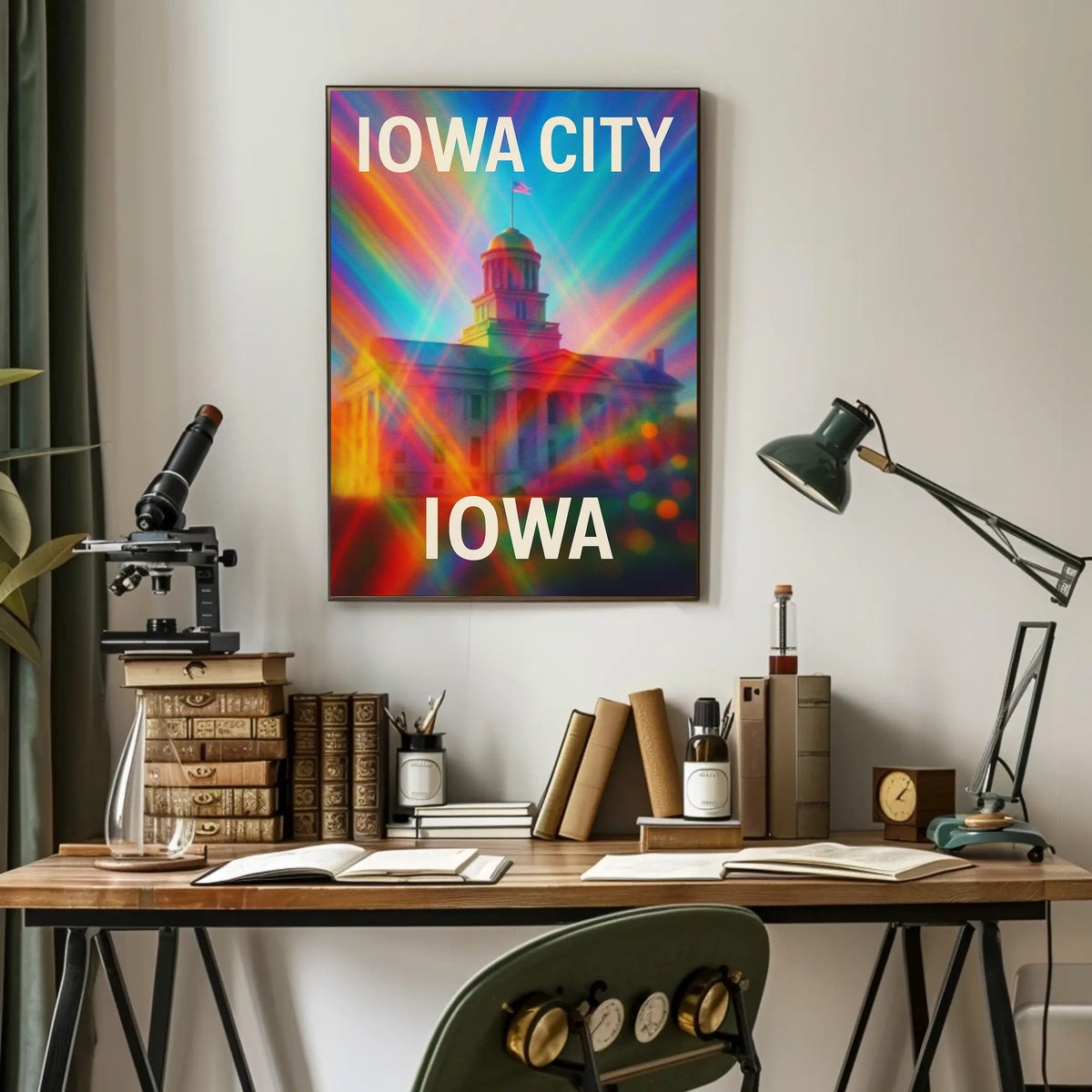 Vivid Iowa City Urban Skyline Cityscape Realism Photography Artistry Timeless Midwest Creative Vibe Poster