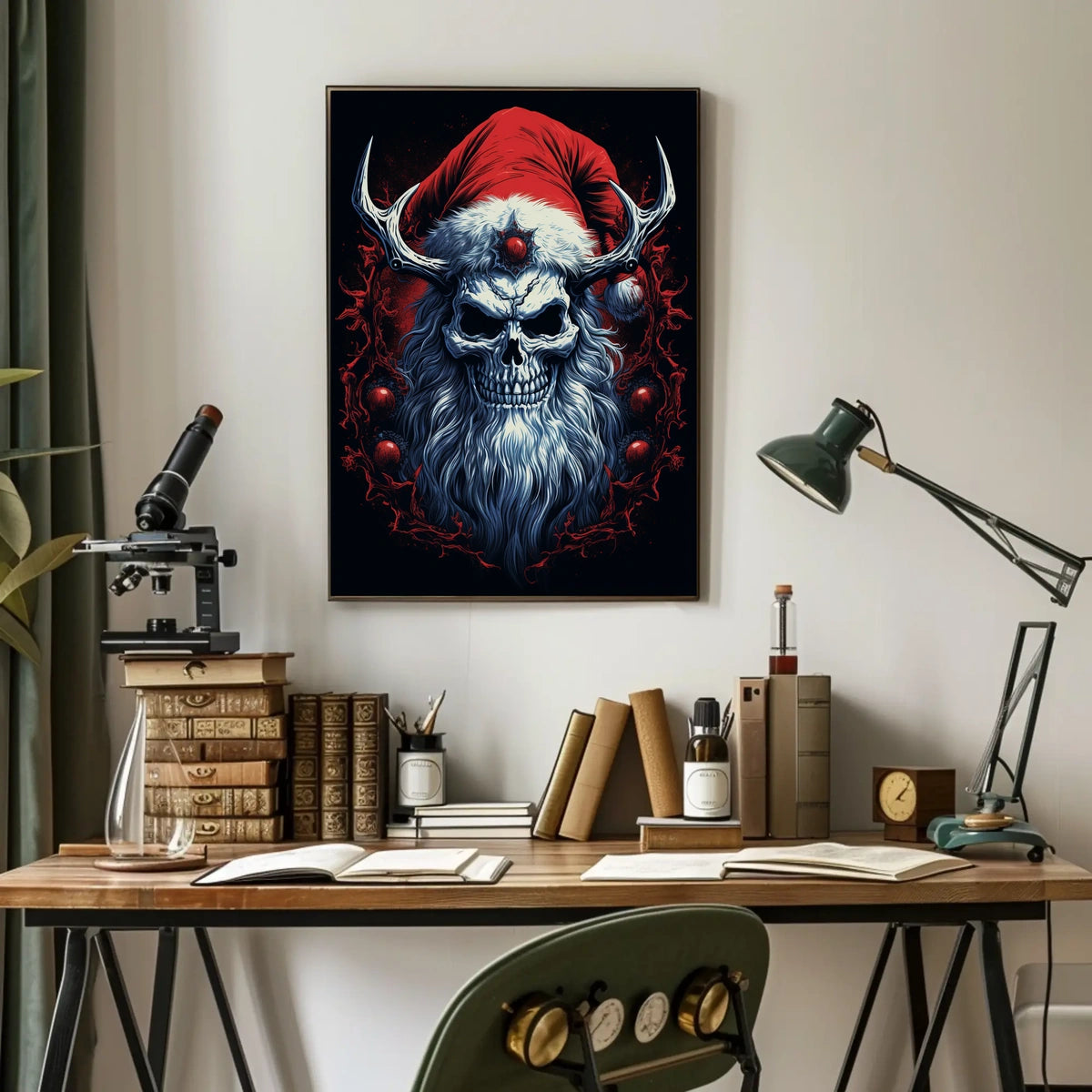 Dark Gothic Santa Christmas Abstract Pop Culture Poster