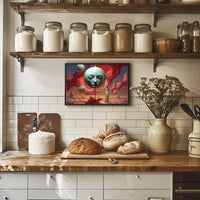 Surreal Dreamscape: Ethereal Floating Face Fantasy Poster