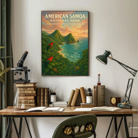 American Samoa Scenic Vintage Travel Poster Art