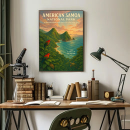 American Samoa Scenic Vintage Travel Poster Art