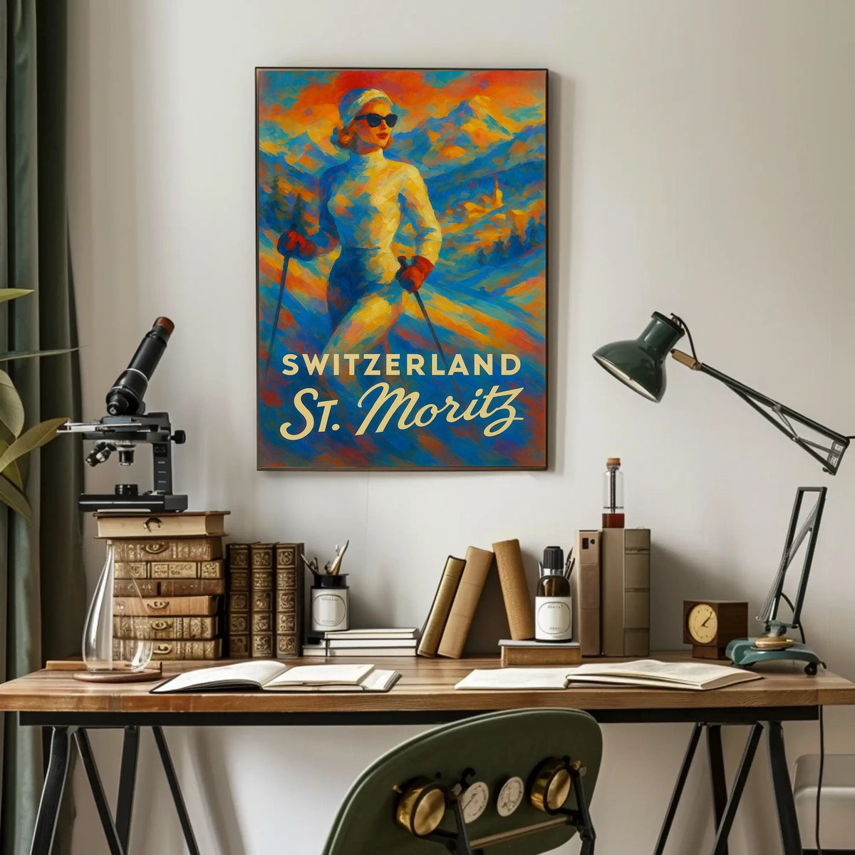 St. Moritz Skiing Adventure Poster