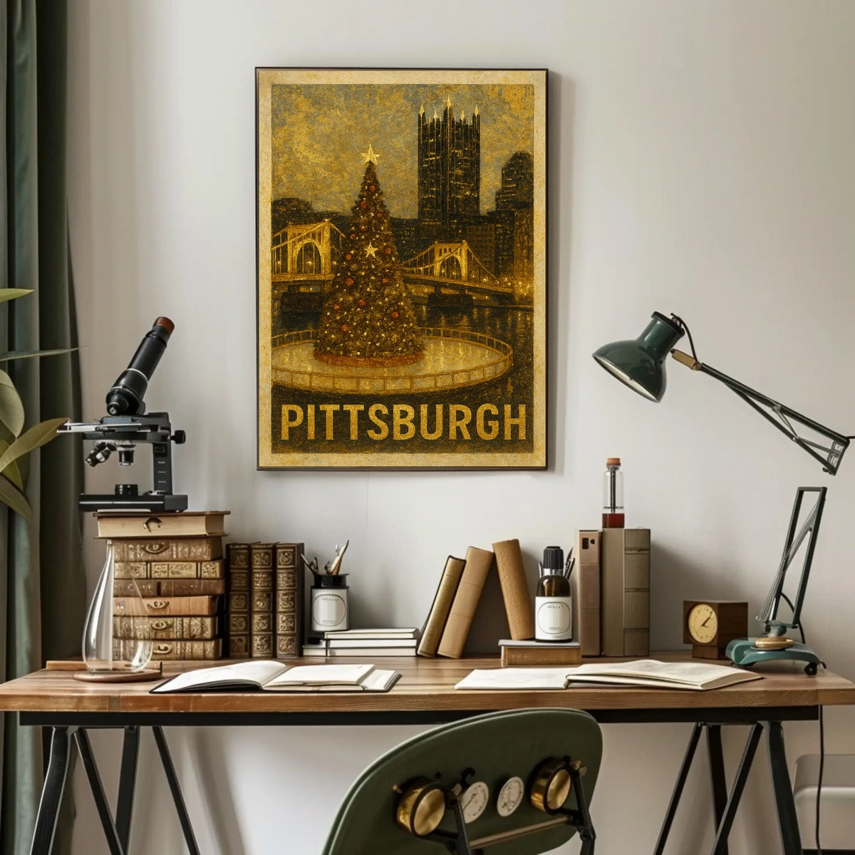 Pittsburgh Holiday Scene Poster