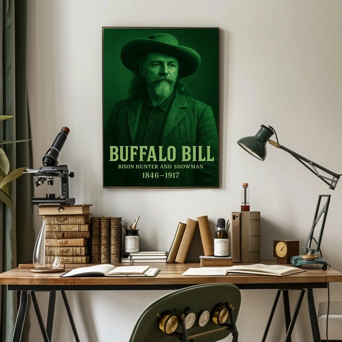 Buffalo Bill Bison Hunter Vintage Historical or Presidential Poster