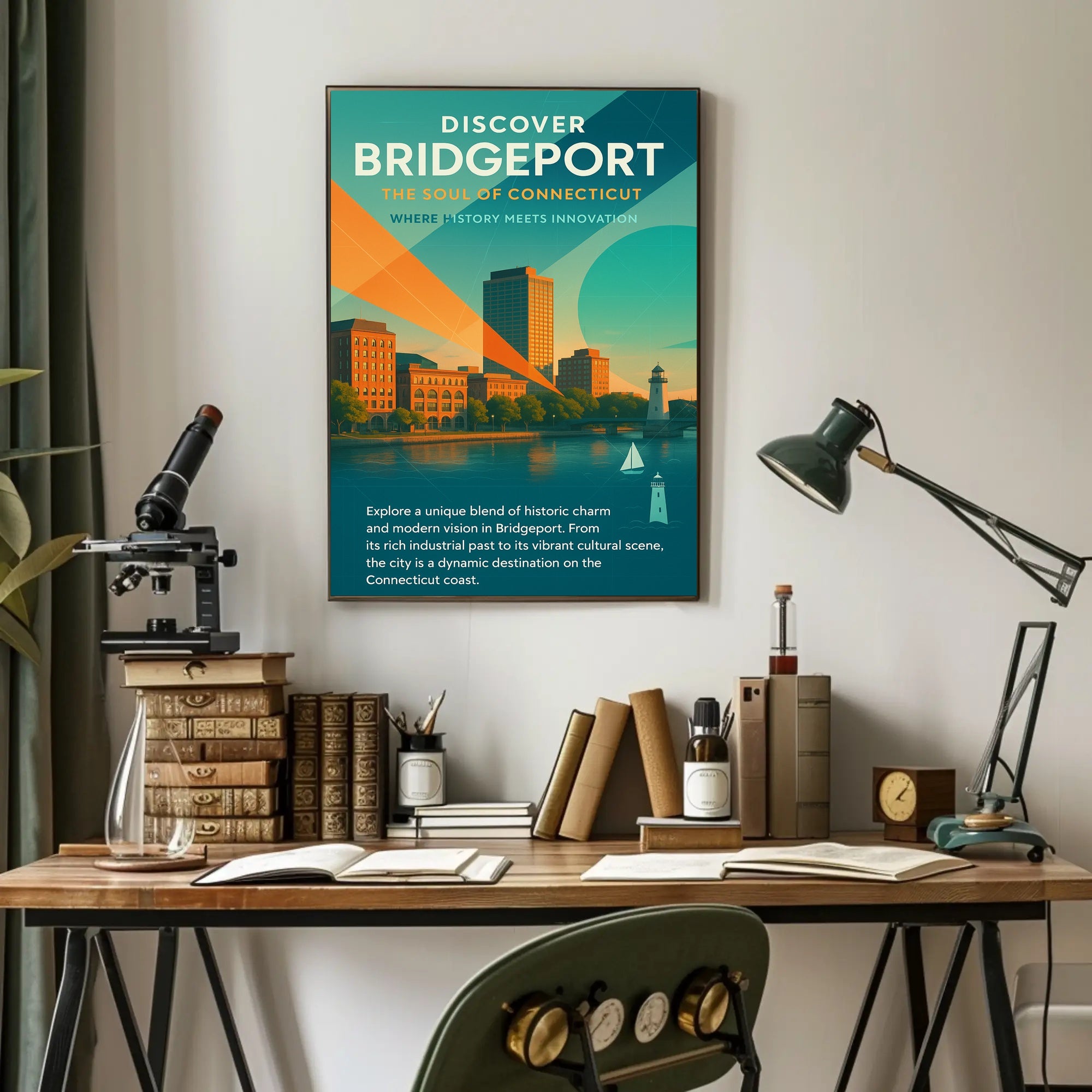 Bridgeport Evolution: Energy and Innovation Urban or Cityscape Poster PosterGoat