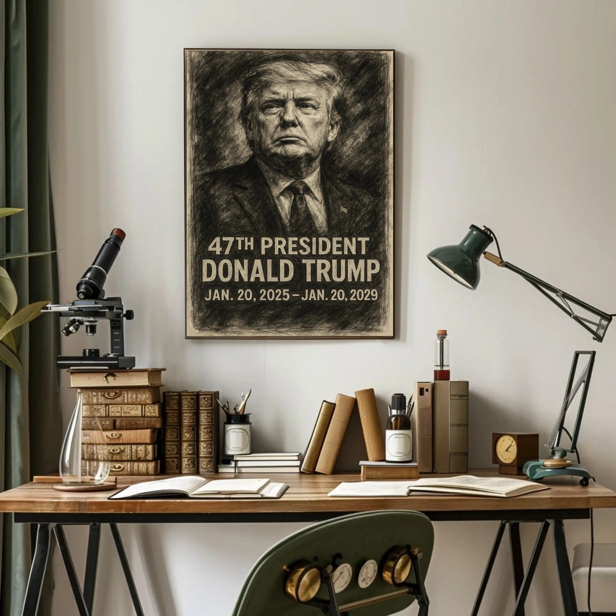 Trump Visionary Patriotic Charcoal Poster