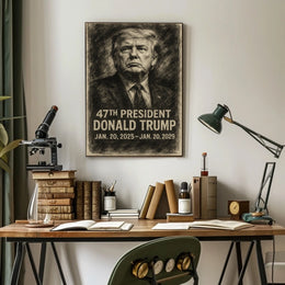 Trump Visionary Patriotic Charcoal Poster