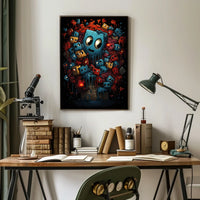 Colorful Cubic Characters Abstract Art Poster