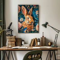 Enchanted Rabbit in Bloom Wall Art Print