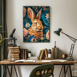 Enchanted Rabbit in Bloom Wall Art Print